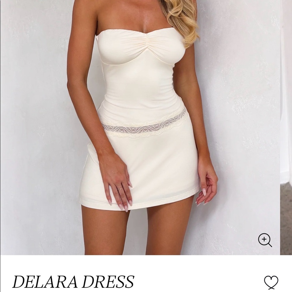 NWT Tiger Mist cream strapless mini dress